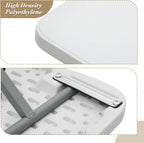 Athena Collection 26" Folding TV Tray Table with 5 Height Adjustable, White | Sturdy & High Quality, Stain Resistant HDPE Tabletop, Quick Setup & Folds Flat for Eating or Laptop Use on the Couch