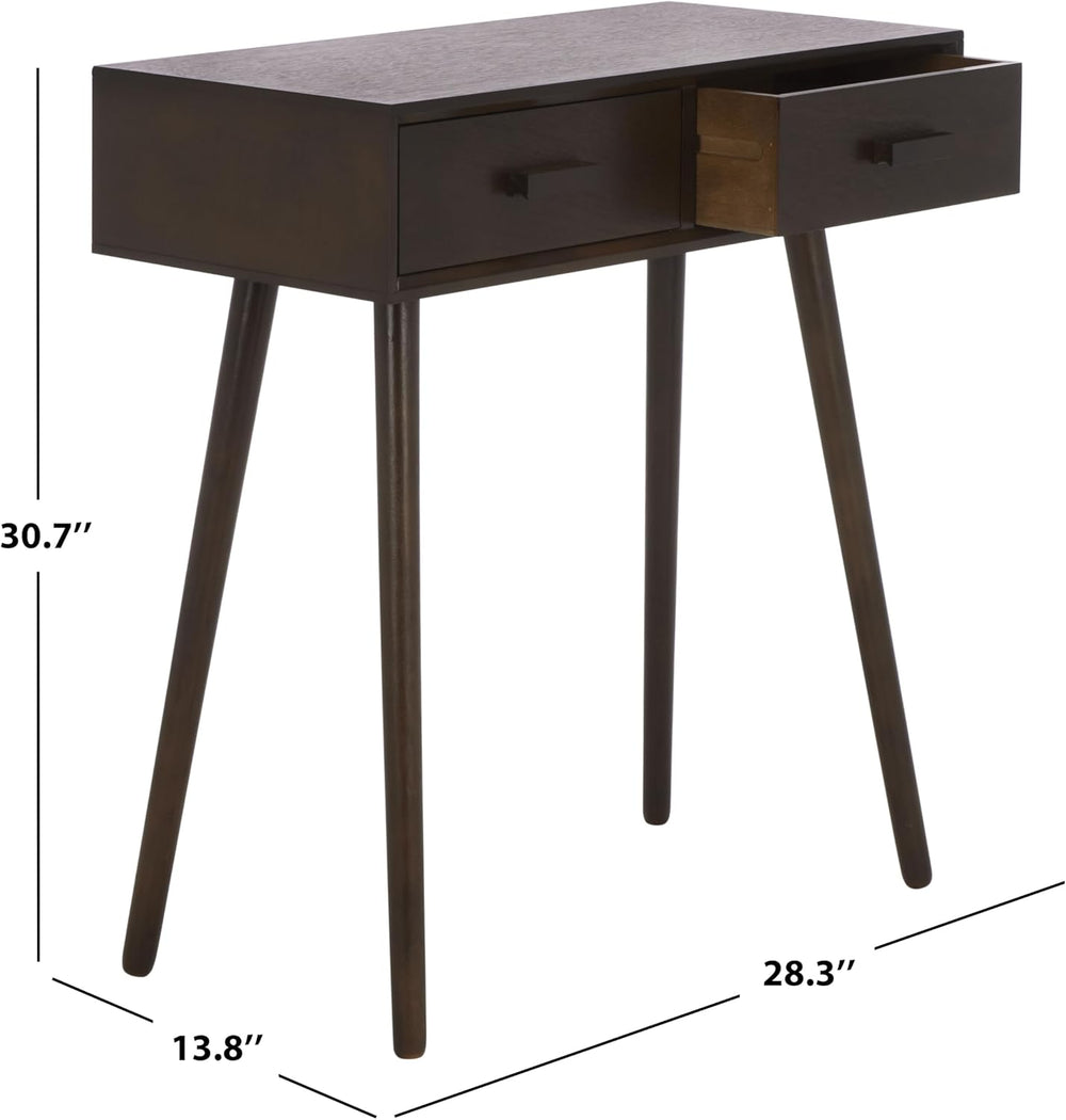 SAFAVIEH Home Collection – Dean Dark Chocolate 2-Drawer Console Table, Mid-Ce...