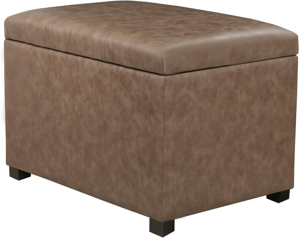 Joveco 24" Leather Storage Ottoman Bench, Rectangle Foot Rest Stool for ...