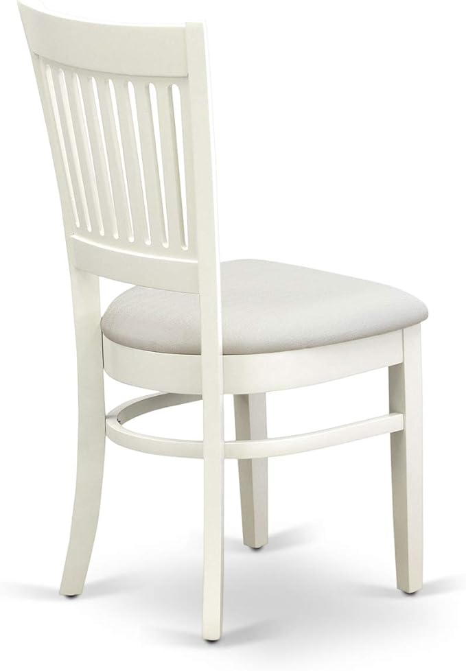 East West Furniture VAVA9-LWH-C 9 Piece Dining Set Includes an Oval Dining Room Table with Butterfly Leaf and 8 Linen Fabric Upholstered Kitchen Chairs, 40x76 Inch, Linen White