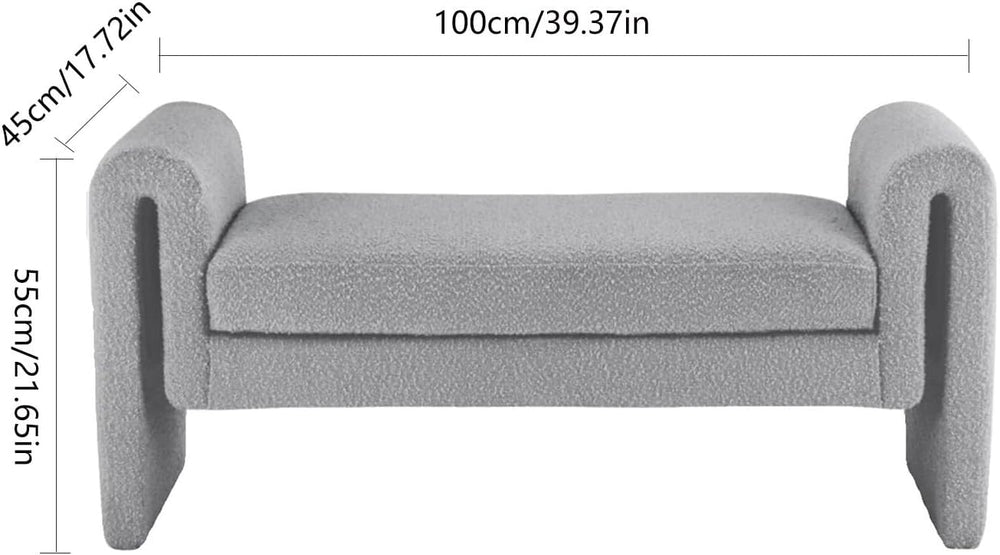 Modern Bedroom Ottoman Bench,Upholstered End of Bed Modern Entryway Shoe, Liv...