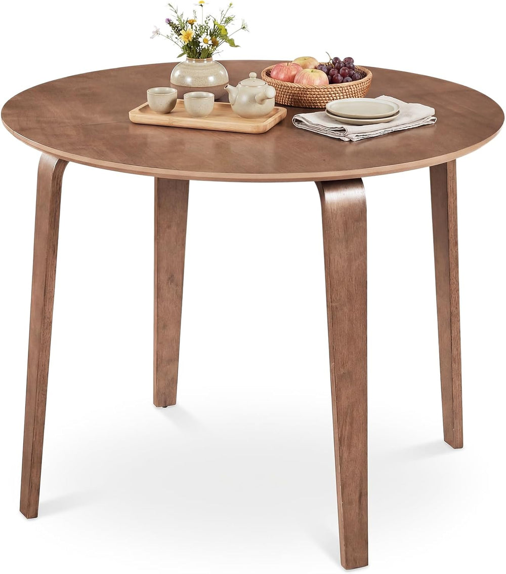 Giantex 37.5" Round Dining Table for 4, Wooden Kitchen Table with Solid ...