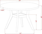 I58-0N-TP - A Wood Kitchen Table with a Round Tabletop and Stylish Pedestal, Antique Walnut Finish.