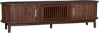 Ball & Cast 67" Modern Farmhouse TV Stand for TVs up to 75",Media Console with Drop-Down & Sliding Doors,Entertainment Center w/2 Storage Cabinets & Solid Wood Legs for Living Room,Bedroom Dark Brown
