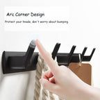 Gxfctys Coat Rack Wall Mount, Modern Wall Hooks for Hanging Coat Clothes Hats Bags with 4 Hooks, Space Aluminum Black Towel Rack for Kitchen Entryway Bathroom Bedroom (Style 1, 4 Hooks)