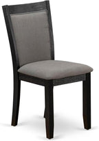 East West Furniture V697MZ650-9 9 Piece Kitchen Table Set Includes a Rectangle Dining Table with V-Legs and 8 Dark Gotham Grey Linen Fabric Parson Dining Chairs, 40x72 Inch, Multi-Color
