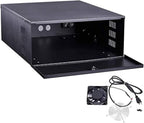 Kenuco White Heavy Duty 16 Gauge Steel DVR Security Lockbox with Fan (BK 18'' X 17.9'' X 4.96'')
