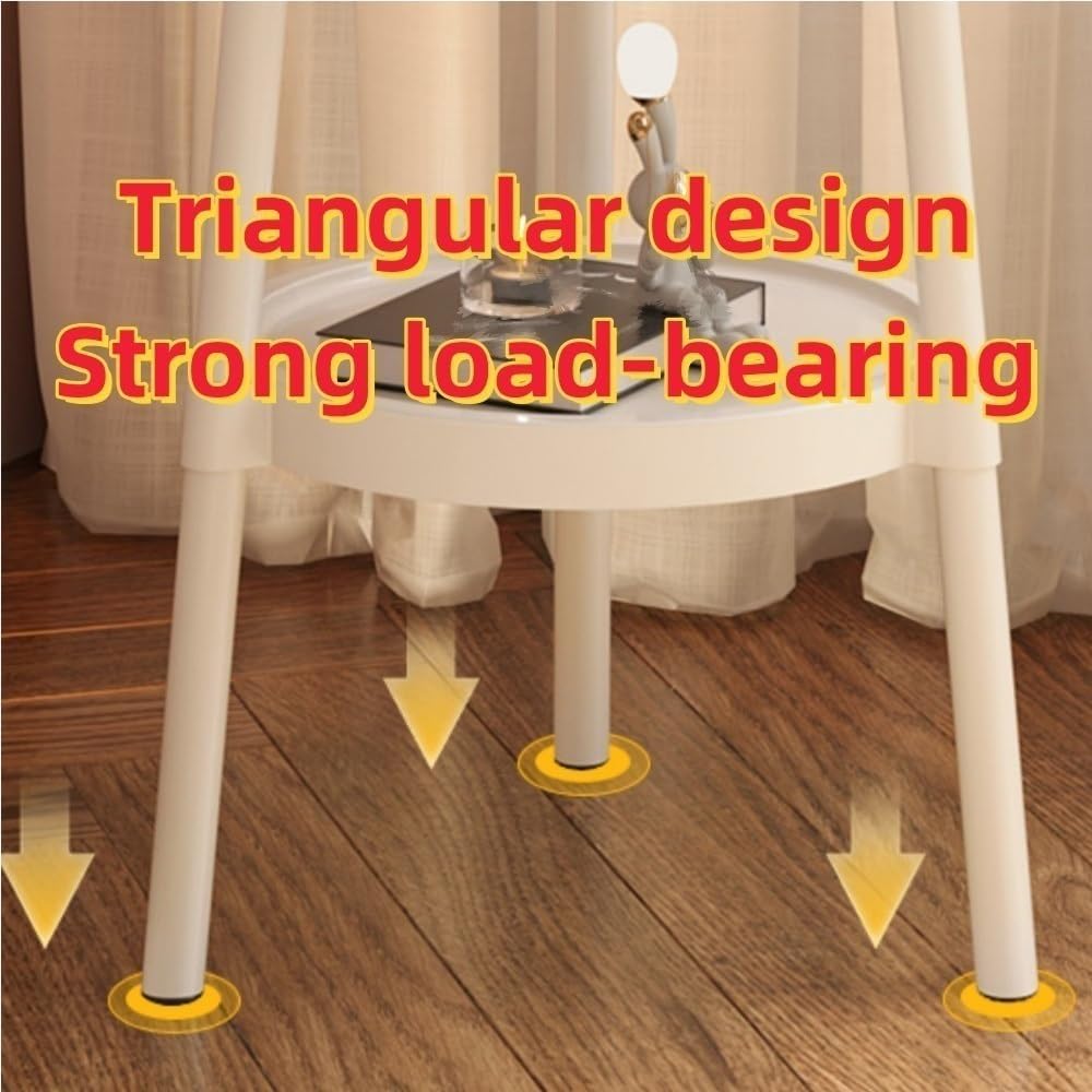 2 Tier Portable End Table, Decorative Side Table, PP Plastic Coffee Table, Mo...