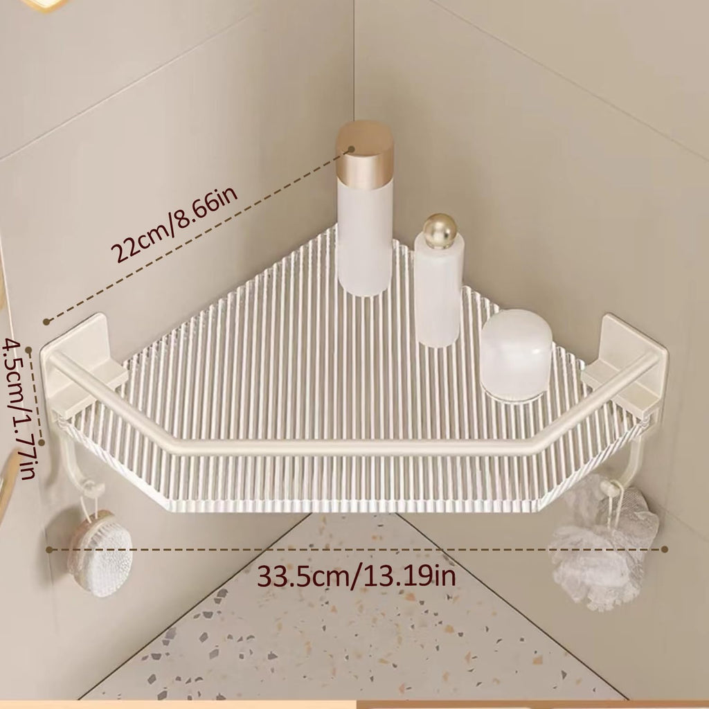 EVERZONE Shower Corner Caddy, 2 Pack 12" Brushed 304 Stainless Steel Organizer for Bathroom,Kitchen & Balcony, Floating Shower Wall Shelf Bath Basket Rack Heavy Duty 2 Pack (Grey,Acrylic)