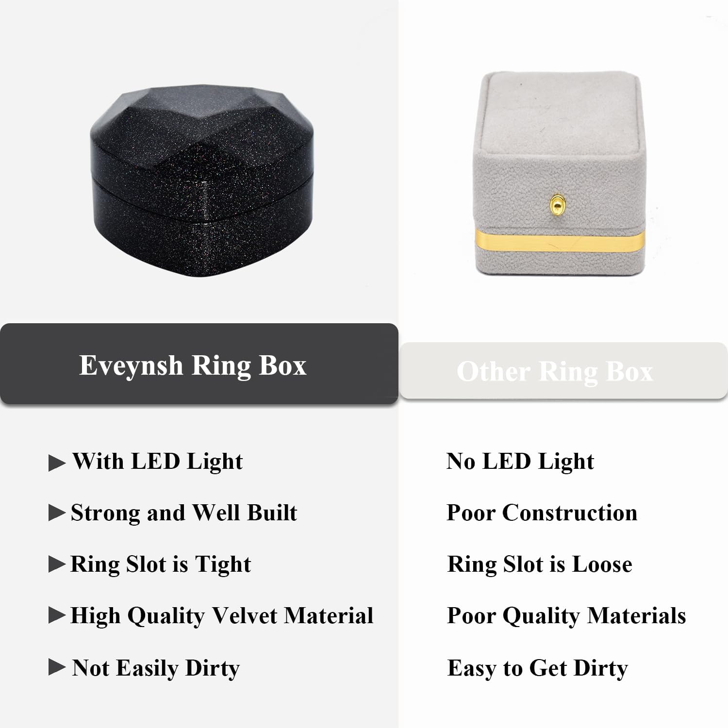 Luxury LED Lighted Ring Box - Heart Shaped Elegant Starry Sky Ring Case for Wedding Rings, Perfect for Engagement, Proposal, Anniversary, Ceremony, and Gift Giving