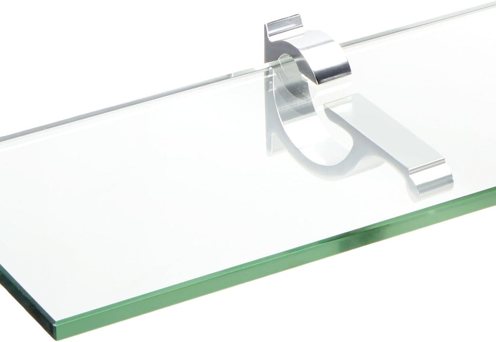 Spancraft Glass M-8x48-Chrome Monarch Glass Shelf, Chrome, 8" x 48"