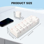 Pill Organizer Easy-Slide Lid, Removable 7 Day 1 Time a Day Pill Box, Large Travel Pill Case, Week Once Daily Medication Dispenser, Pill Container Holder for Supplement, Vitamin, White