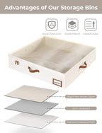 StorageWorks Underbed Storage Box, Under Bed Clothes Organizer With Sturdy Structure and Ultra Thick Fabric, 30" L x 28" W x 6" H, 2 pack