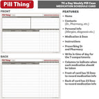 7 Times a Day Weekly Pill Box Organizer Case, Secure 7X Pillbox with Medication Schedule (7 Time-a-Day 2 Pack)