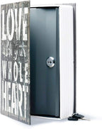 Diversion Book Safe Storage Box (9.5"×6"×2.2"), Dictionary Secret Safe Can with Security Key Lock, Diversion Book Hidden Safe (Love Style-Key)
