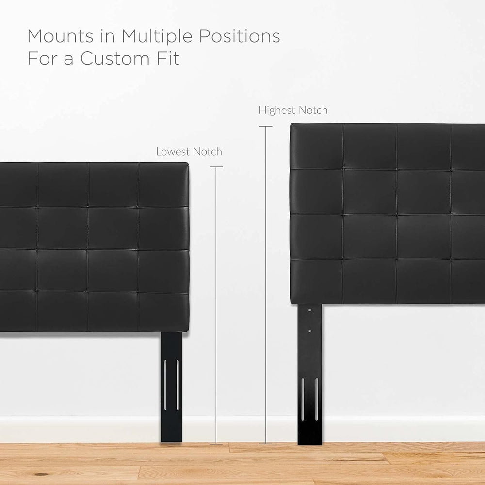 Modway Paisley Upholstered Tufted Faux Leather Full / Queen Headboard Size in...