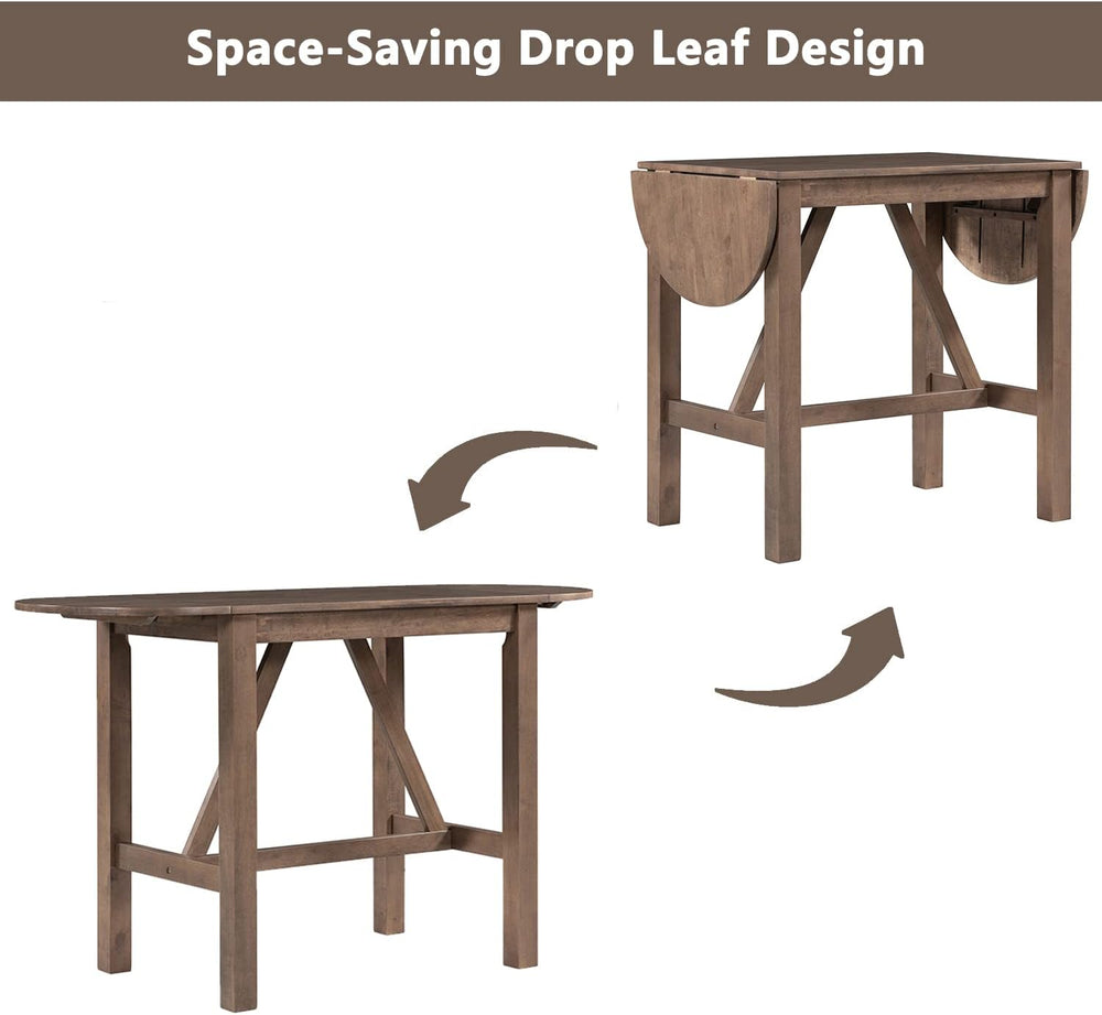 Harper & Bright Designs 3 Piece Counter Height Kitchen Dining Set with Dr...