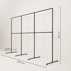 pamo Industrial Design garment rack - LAS 3 Black - freestanding Coat Rack for Walk-In Wardrobe Wall I Clothes Rack Made of Black Sturdy Pipes freestanding from Water Pipe