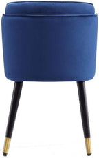 Manhattan Comfort Zephyr Modern Velvet Dining Chair, Solid Wood Frame with Gold-Tipped Splayed Legs, High Density Foam Padding, Vintage Design, Tulip Inspired Accent Furniture, Royal Blue