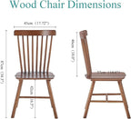 Solid Wood Dining Chairs Set of 4 (Windsor-4 Walnut, Walnut)