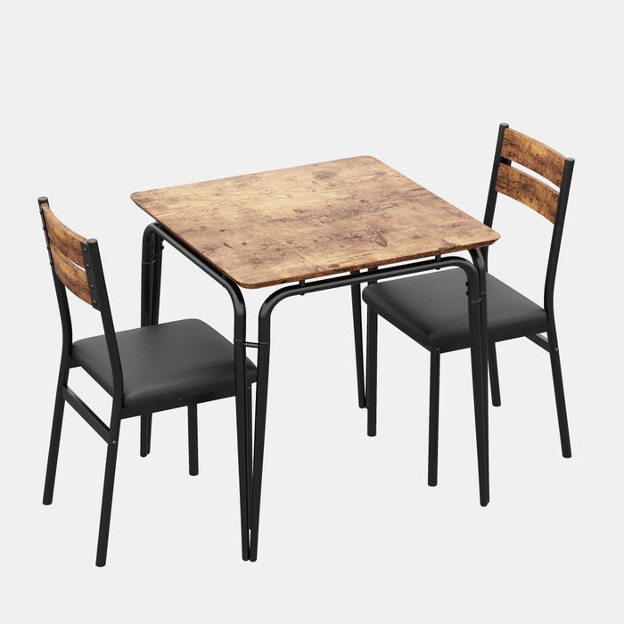 Dining Table for 2, Small Table and Chairs Set of 2, Square Dinette Set for 2, Dinner Table Set, 3 Piece Kitchen & Dining Room Sets for Small Space, Apartment (Vintage, Dining Table with 2 Chairs)