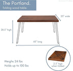 Sleekform Wooden Folding Desk - Lightweight Small Portable Writing Table, Foldable Table, Desk for Small Bedroom Spaces and Home Office - No Assembly Required