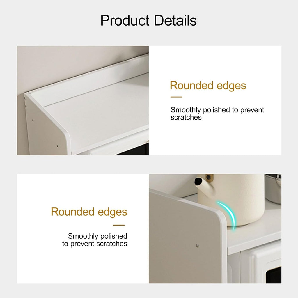 Pantry Storage Cabinet, with Adjustable Shelf, Sideboard with Buffet Cupboard,Farmhouse Coffee Bar Station Doors and Shelves for Dining Room(White,60cm/23.6in)