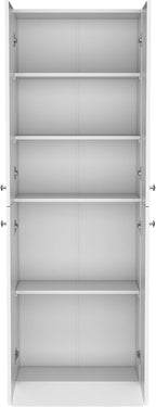 23.6" D*11.8" W*71.1" H Freestanding Kitchen Pantry with 4 Shelves, 2 Double Doors, Rectangular Storage Cabinet, Modern, for Living Room, Dining Room, White
