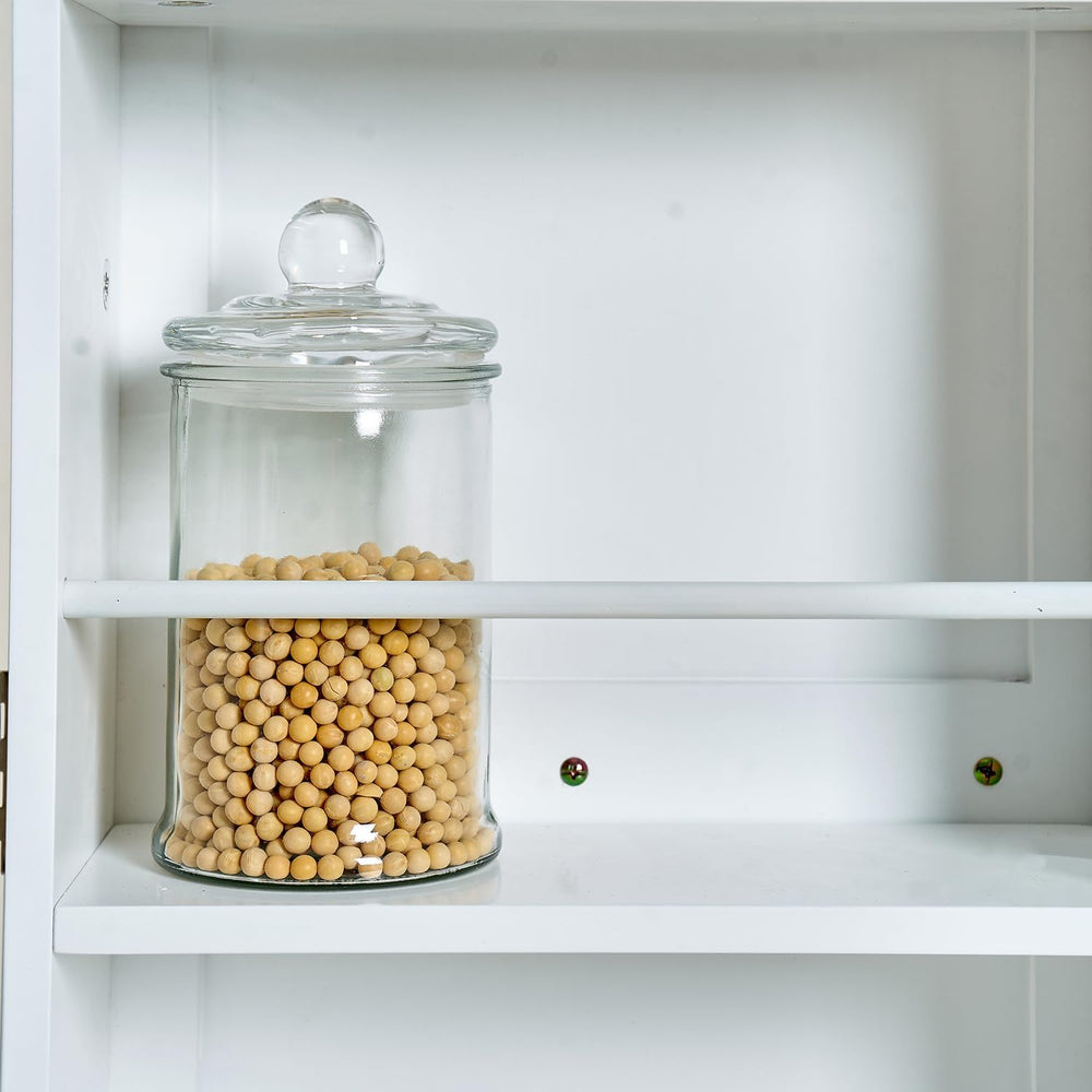 Kitchen Pantry Storage Cabinet with Doors, Freestanding Small Pantry with 5 A...