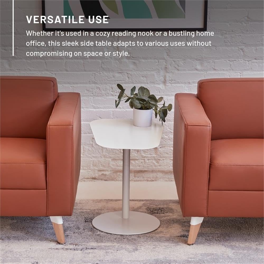 Pemberly Row Modern Metal End Table, 20 in x 19.75 in, C-Shaped Space-Saving ...
