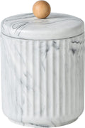 Bathroom Canister with Lid Qtip Holder Dispenser Jar Storage Organizer for Bathroom, Bedroom, Vanity, Kitchen Cabinet