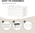 30.1" Storage Ottoman Bench - Foldable Foot Rest Stool Bedroom Bench for Living Room, Entryway-White