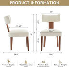 Dining Chairs Set of 2, Upholstered Fabric Kitchen Chairs with Solid Wood Legs, Modern Mid Century Accent Side Chairs for Dining Room Living Room, Ergonomic Comfort White (White, Set of 2)