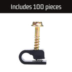 Bolt Dropper Coaxial Cable Clips - Electrical Wire Cable Clip for Cable Management - Screw Clip and Fastener - Coax Cable Holder - Wire Organizer Clamp - Siding Clips for Hanging - Set of 100