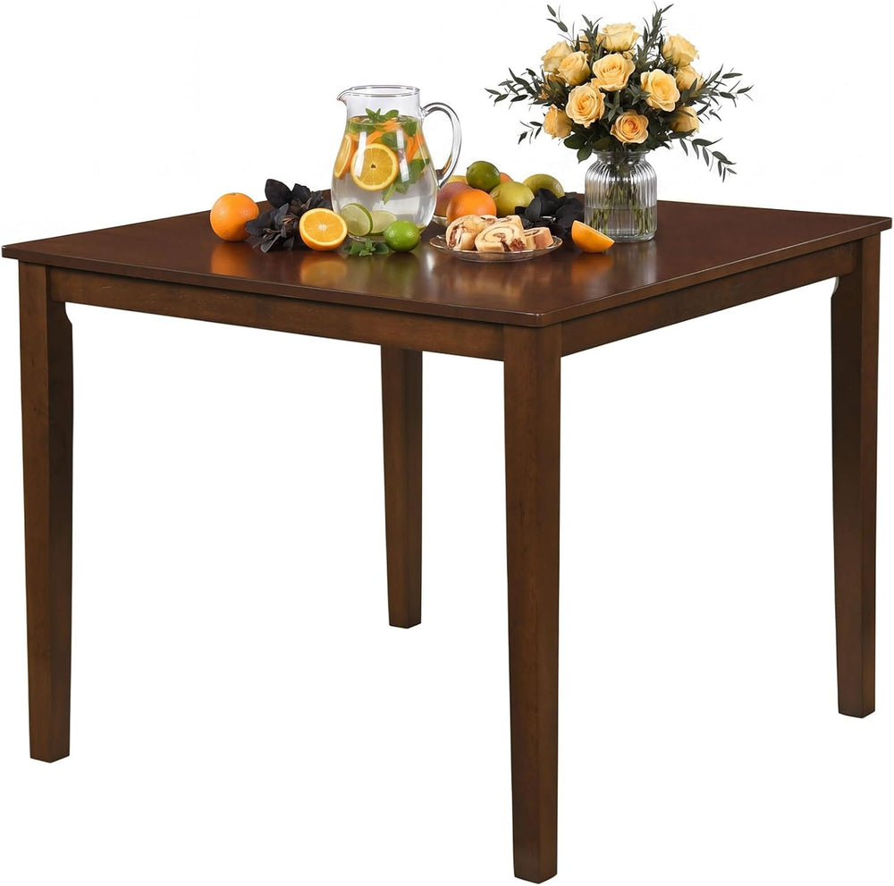 Giantex Dining Table for 4, 35.5" Square Kitchen Table with Solid Rubber...