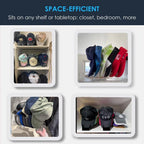 OAPRIRE Hat Stand for Baseball Caps Display and Organizer, No Install Acrylic Hat Organizer 2 Pack Holds 14 Baseball Caps for Closet, Bedroom, Dresser (Frosted Clear)