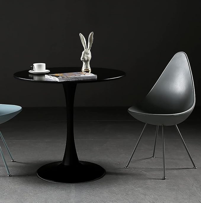 24" Round Dining Table for 2 MDF Table Top and Heavy Metal Dining Table ...
