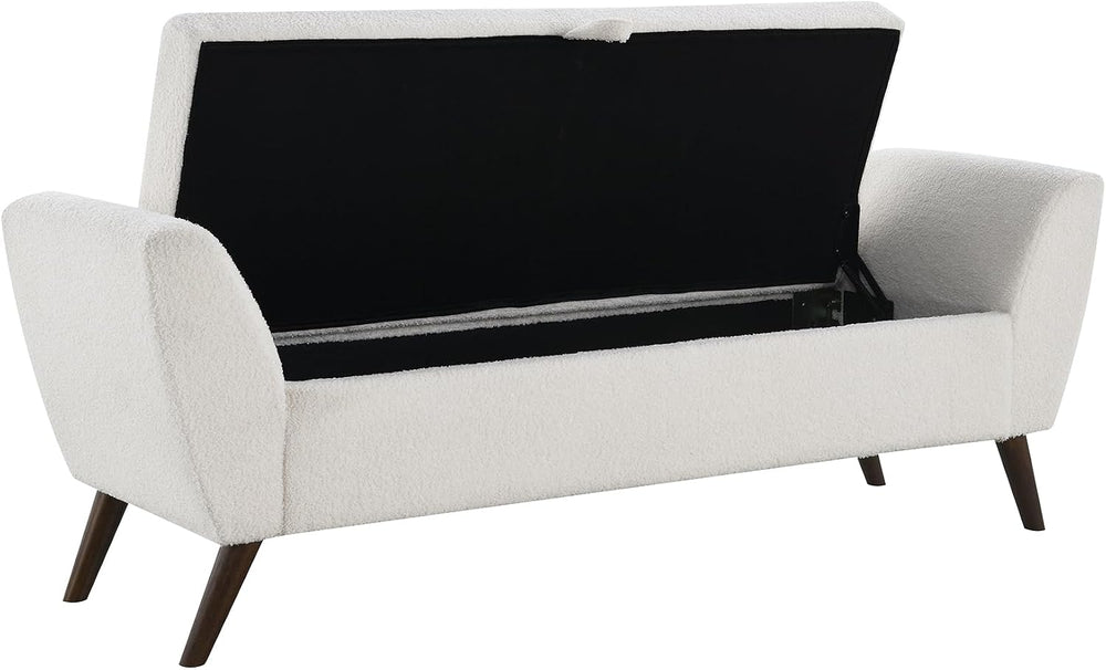GDFStudio 60" Storage Bench with Seat & Hidden Storage, Teddy Fabric...
