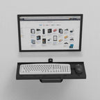 Adjustable Keyboard Tray Under Desk with Ergonomic Mouse Support, Horizontal Rotation and Telescopic Arm Stand for Office Use