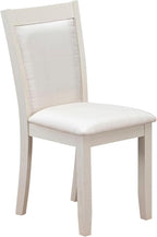 East West Furniture V097MZ001-5 5 Piece Dining Room Table Set Includes a Rectangle Dining Table with V-Legs and 4 Cream Linen Fabric Upholstered Parson Chairs, 40x72 Inch, Multi-Color