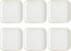 Shappy 6 Pcs White Ceramic Jewelry Tray 4.5 in Ring Holder Trinket Dish for Christmas Friendship Wedding Birthday Gifts(Square)