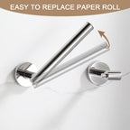 BGL Toilet Paper Holder Mirror Polish Wall Mount, Bathroom Toilet Paper Holder Brushed Nickel SUS 304 Stainless Steel, Double Post Pivoting Toilet Paper Roll Holder for Bathroom RV