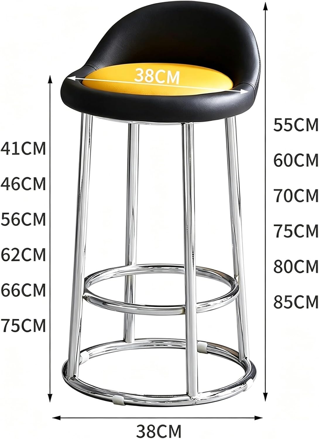 Counter Stool, Tall Executive Office Chair, High Barstools, Metal Frame, for Kitchen Island, Reception, Cafe, Changing Room(Orange+White,High 70CM)