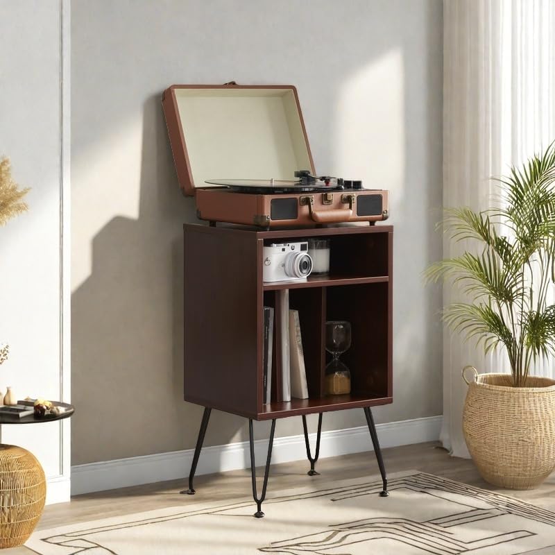 FONTOI Record Player Stand with Storage Space, Turntable Stand Record Player ...