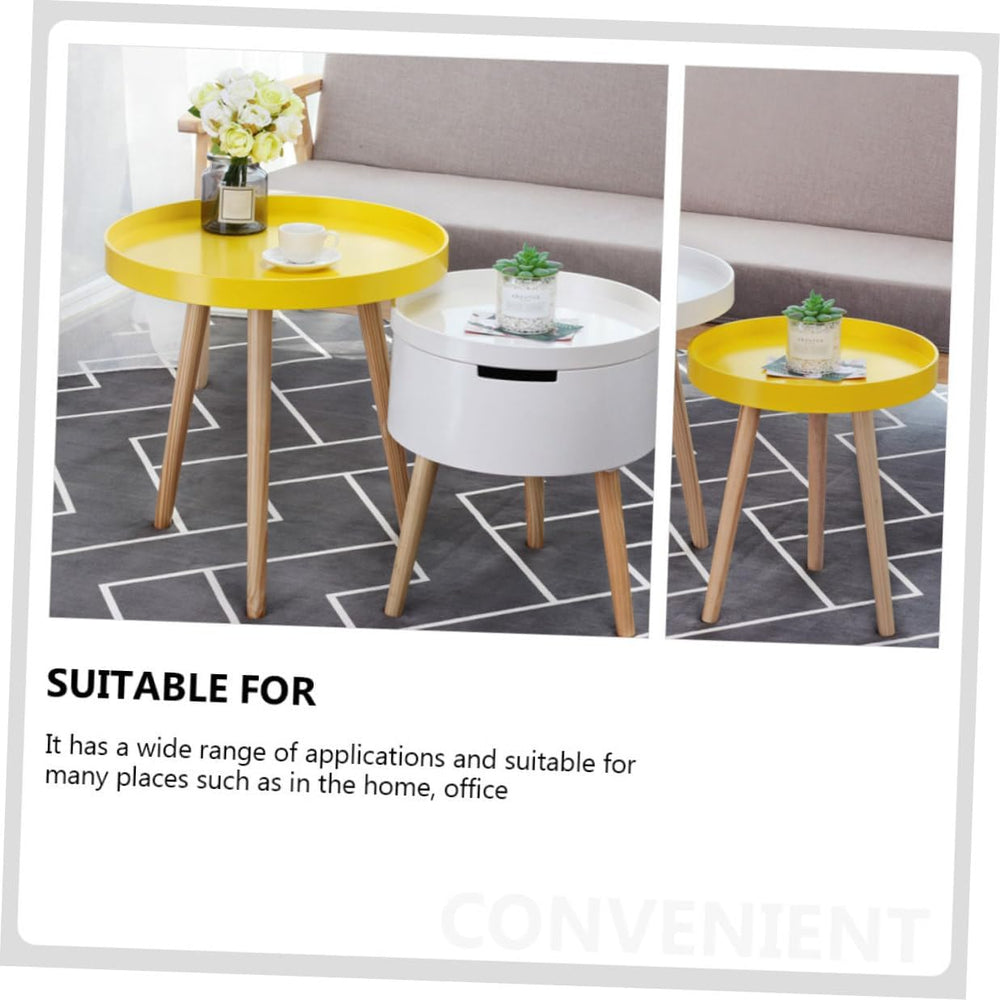 Nordic Style Mini Round Tea Table Small Yellow Sofa Side Table for Living Roo...
