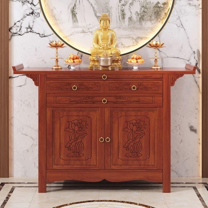 Altar Table,Buddhist Altar Cabinet,Bamboo Shrine Table, Alter Tables for Spir...