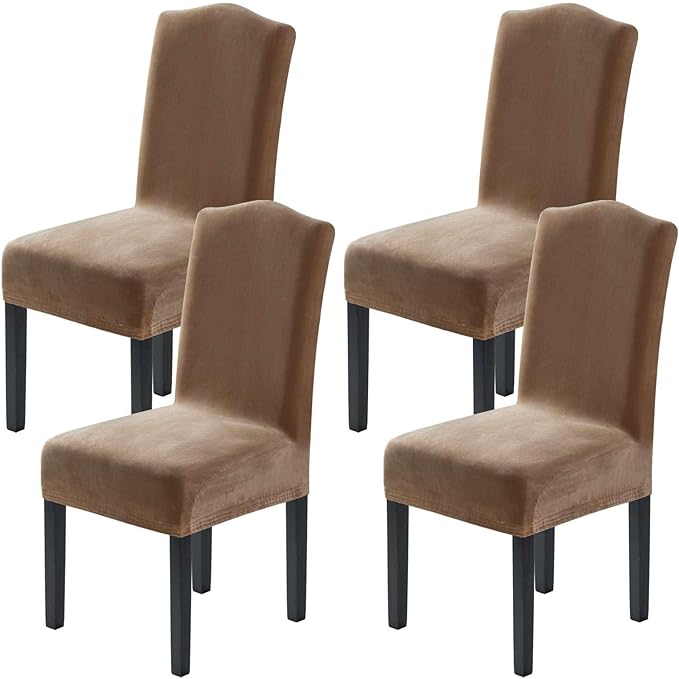 H.VERSAILTEX Velvet Dining Chair Covers Stretch Chair Covers for Dining Room ...