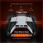 Wireless PC Controller with Hall Effect Joysticks & Triggers, 1000Hz Polling Rate, Trigger Locks, Bluetooth Pro Gaming Controller for PC/Steam/Luna/Tesla - 4 Macros and Turbo, Dynamic RGB, Silver