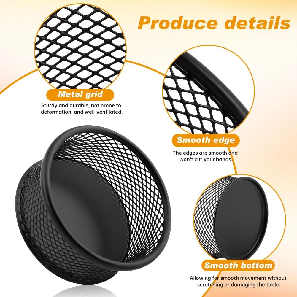 Paper Clip Holder With 50PCS Colored paper clips, 2/4PCS Stackable PaperClip Organizer for Desk,Metal Mesh PaperClip Holders with Non-Slip EVA Pad,for Office Binder Box(2pcs)