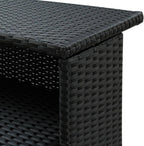 vidaXL Black Patio Bar Table | Modern Design | Weather- | Lightweight & Durable | Poly Rattan Powder-Coated Steel Frame | Dimensions: 47.2"x21.7"x43.3"